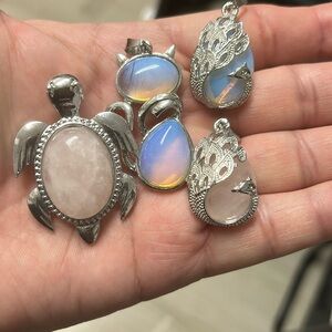 4 X Stone Pendants